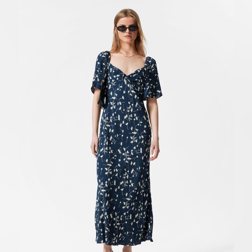 & Other Stories Flutter-Sleeve Midi Dress Size 44